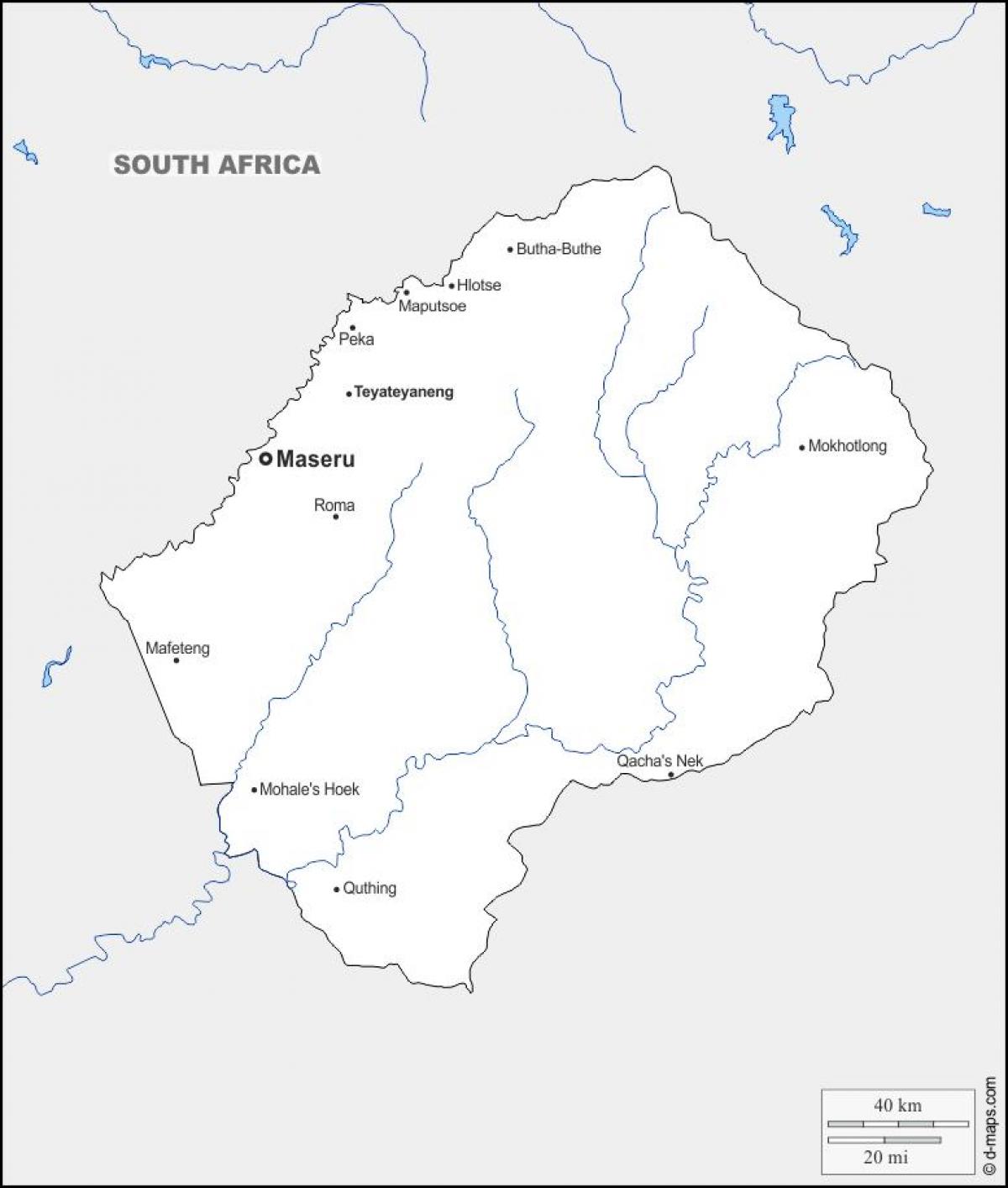карта на maputsoe Лесото