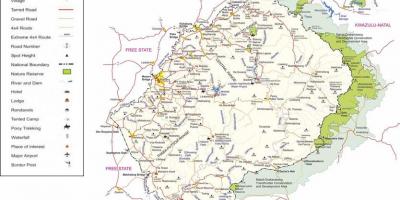 Лесото патишта мапа