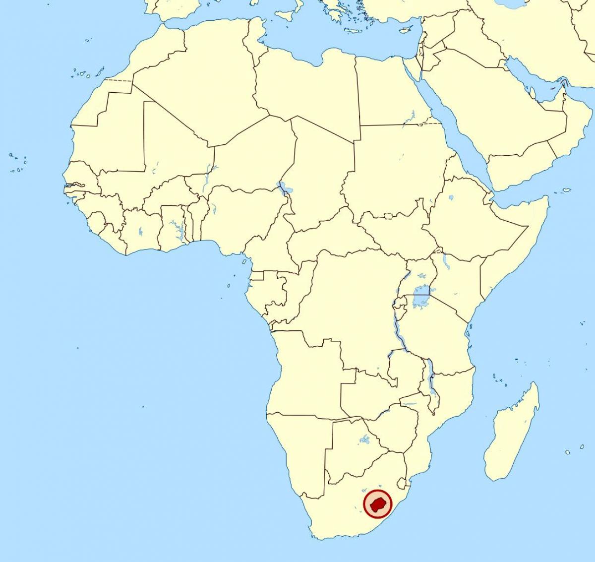 Лесото во африка мапа