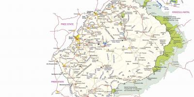 Карта на Лесото граница мислења